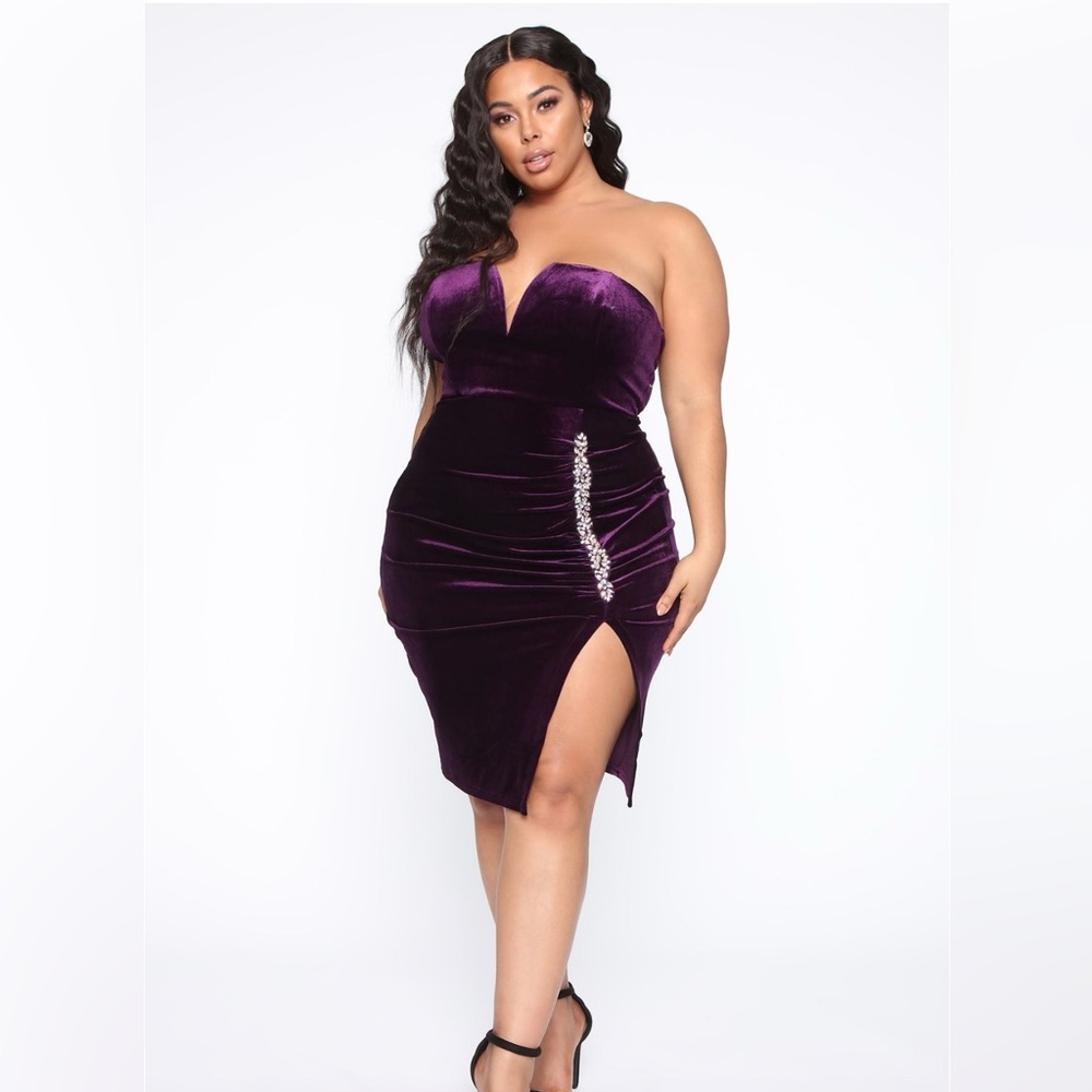 Plum midi dress